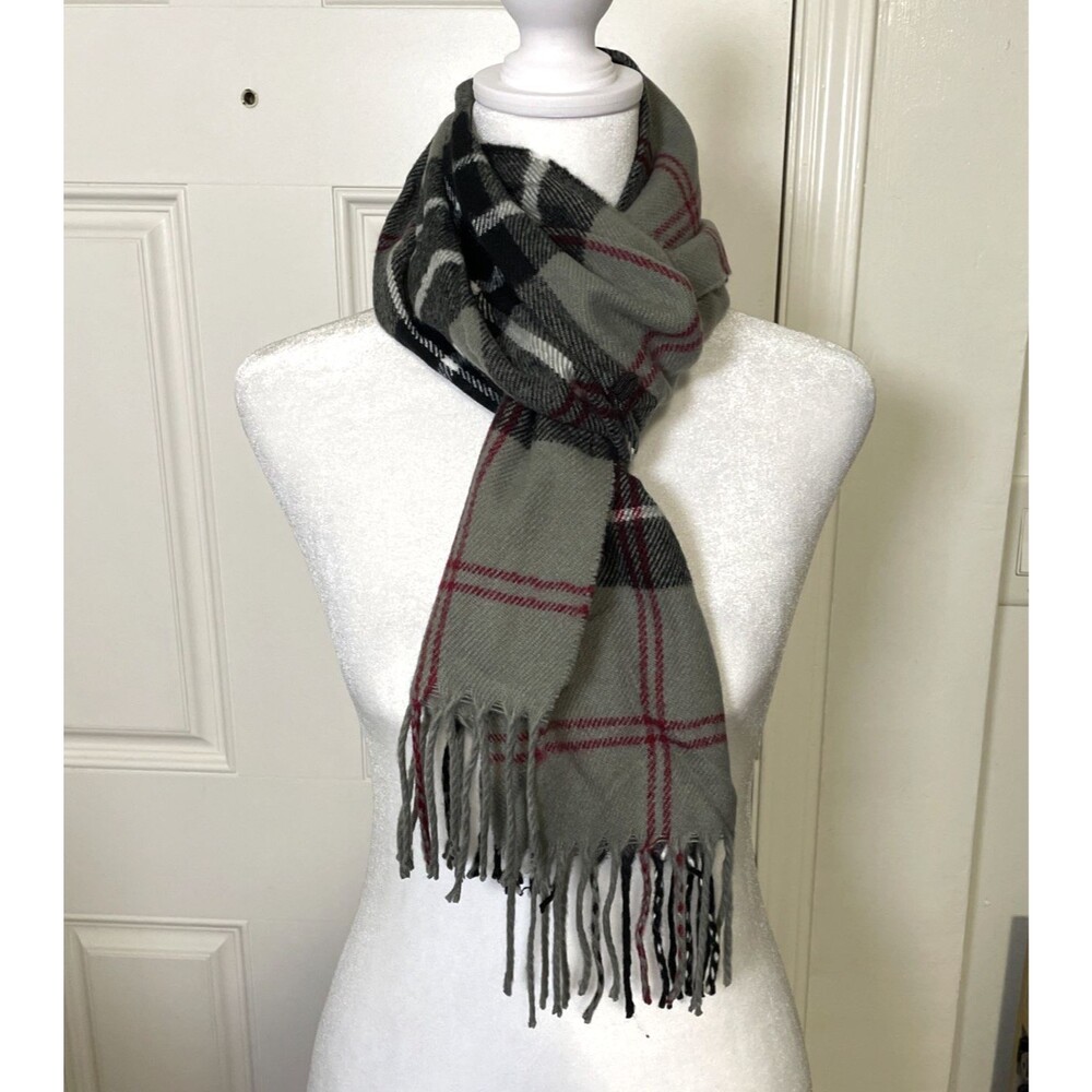 Dockers Unisex Plaid Scarf Gray One Size 12x62" Classic Outdoors Winter NWOT